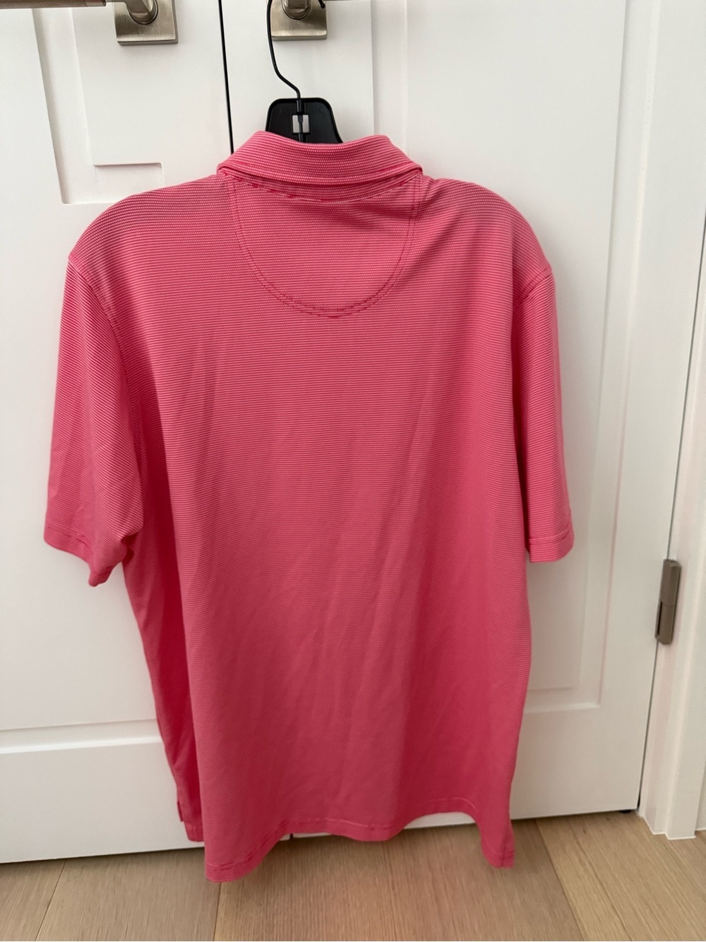 Men's Pink / Red Polo Shirt -Golf Shirt - Picture 3 of 4